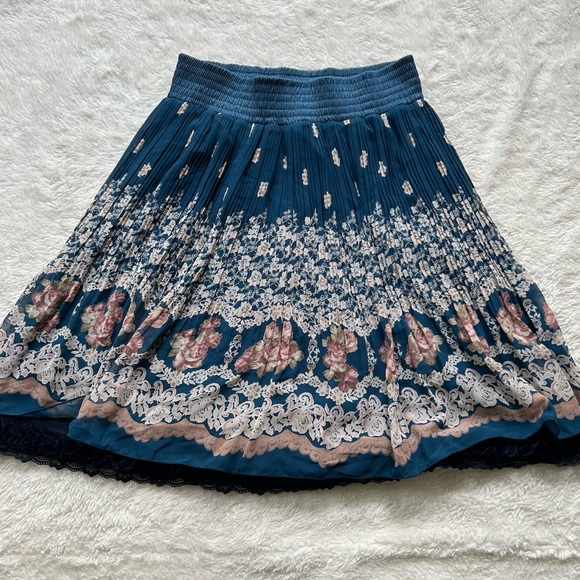 Blue Lolita rose print blue japanese skirt - Picture 3 of 5